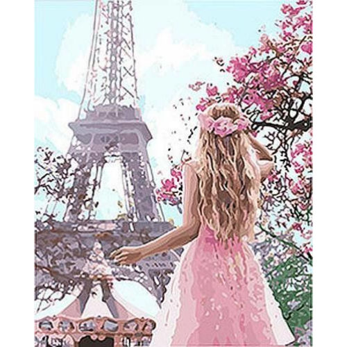 Картина по номерам "Влюблённая в Париж 2" ★★★★ КНО4568