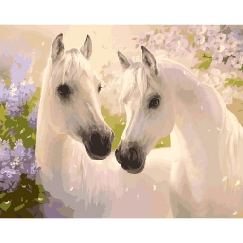 Картина по номерам "Пара лошадей" ★★★ КНО2433