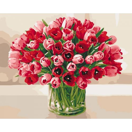 Картина по номерам "Жгучие тюльпаны" КНО3058