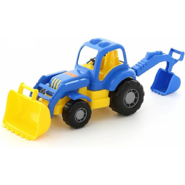 Игрушка трактор-экскаватор крепыш polesie желто - голубой полесье 44785-3