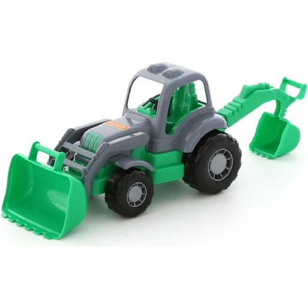 Іграшка трактор-екскаватор здоровань polesie сіро - зелений полісся 44785-2