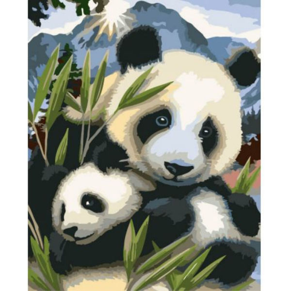 Картина по номерам "Панды - Дружные ребята" КНО4005