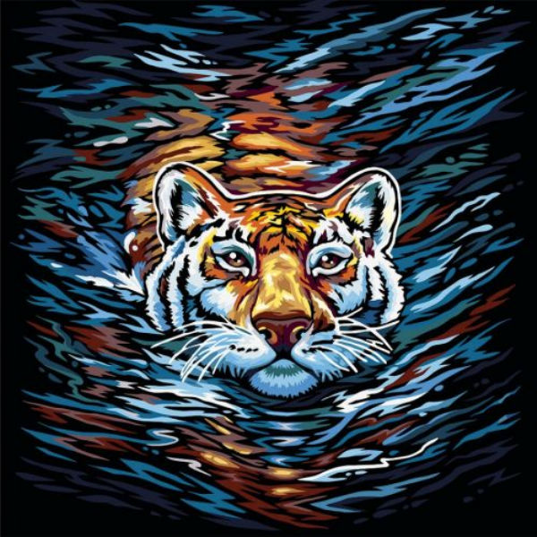 Картина по номерам "Тигр" KpNe-02-01,02,03,04,...10