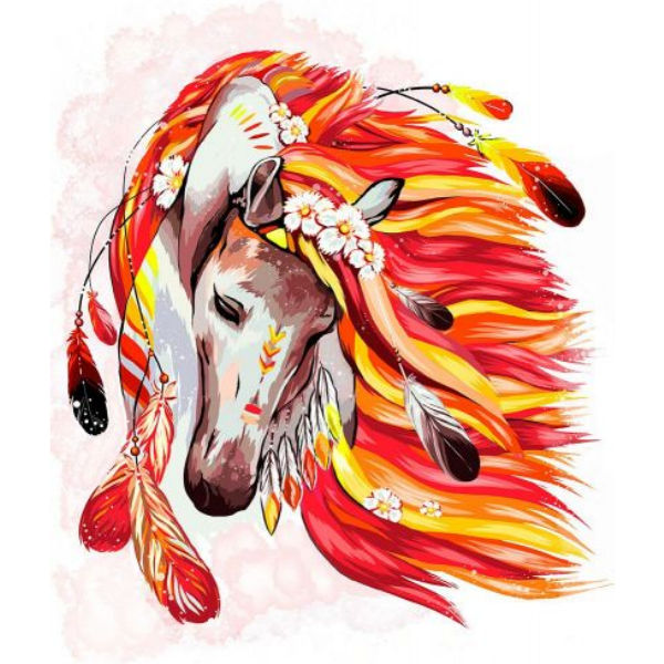 Картина по номерам "Огненная лошадь" KpNe-01-01,02,03,04,...10