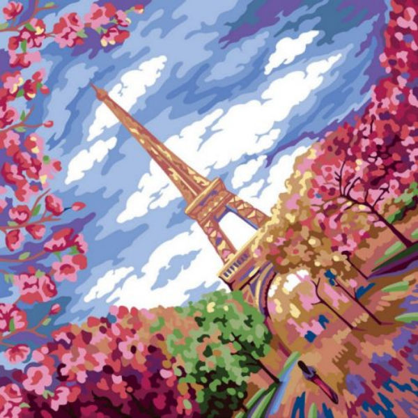 Картина по номерам "Весна в Париже" рус KpN-02-01,02,03,04,...10