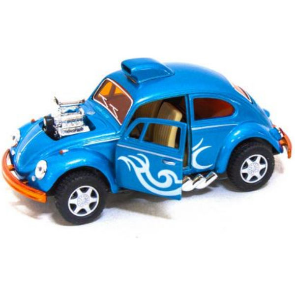 Игрушка volkswagen beetle custom-dragracer, фольксваген битл голубая 1:32 kinsmart kt5405w
