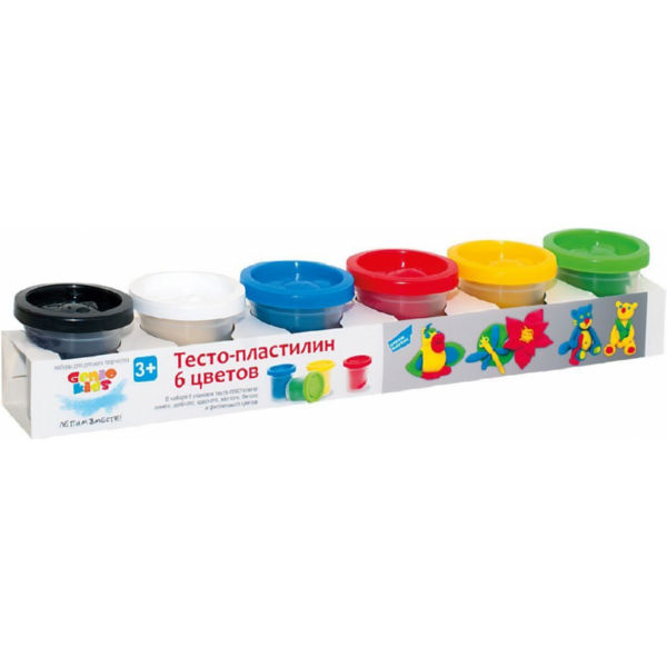 Набор для детского творчества «Тесто-пластилин 6 цветов» - Genio Kids (TA1009V)