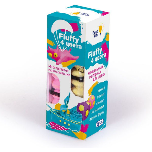 Воздушный пластилин для детской лепки GENIO KIDS «Fluffy 4 цвета» (TA1501) (4814723005992)