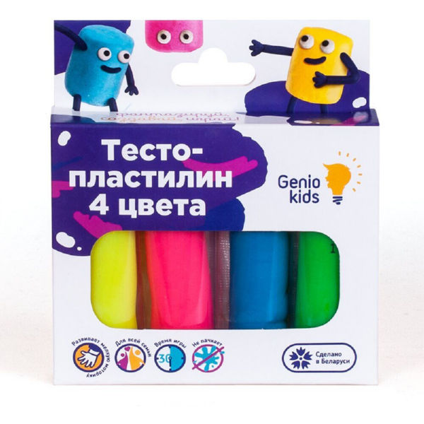 Набор для лепки «Тесто-пластилин 4 цвета» - Genio Kids (TA1082)