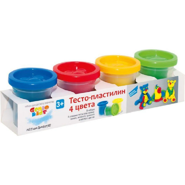 Набор для детского творчества «Тесто-пластилин 4 цвета» - Genio Kids (TA1008V)