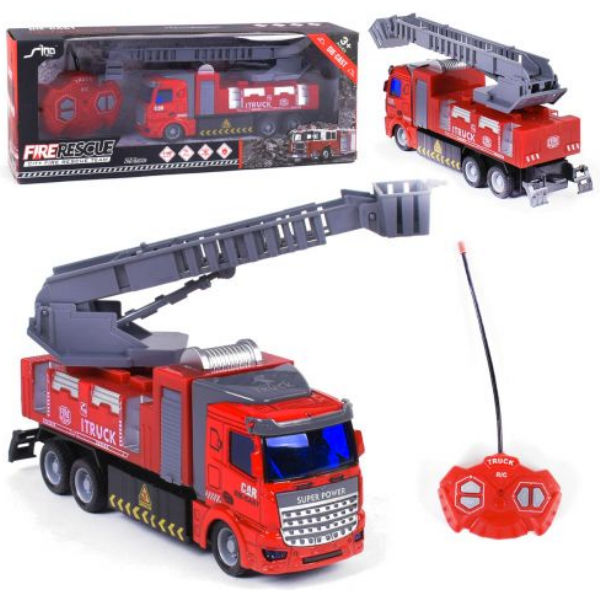 [JH 14-3] Пожежна машина на радіуправленіі JH 14-3 (60) світло, тріскачка, в коробці [Коробка]