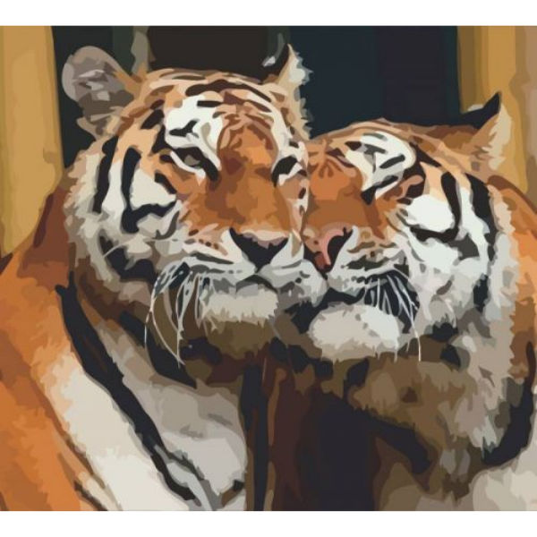 Картина по номерам "Влюблённые тигры" ★☆☆ N00013245