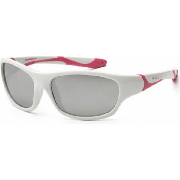 Дитячі сонцезахисні окуляри Koolsun біло-рожеві серії Sport (Розмір: 6+)
