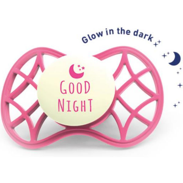 Пустушка ортодонтична Nuvita NV7084 Air55 Cool 6m + "GOOD NIGHT" світиться у темряві кольору марсала