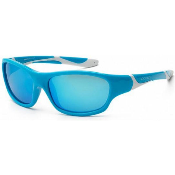 Дитячі сонцезахисні окуляри Koolsun бірюзово-білі серії Sport (Розмір: 6+)
