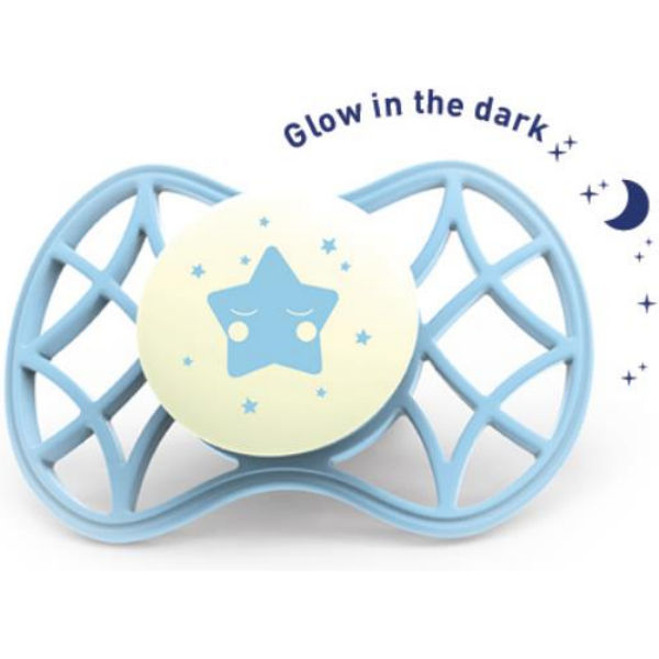 Пустушка ортодонтична Nuvita NV7064 Air55 Cool 0m+ "зірка" світиться у темряві аквамаринова