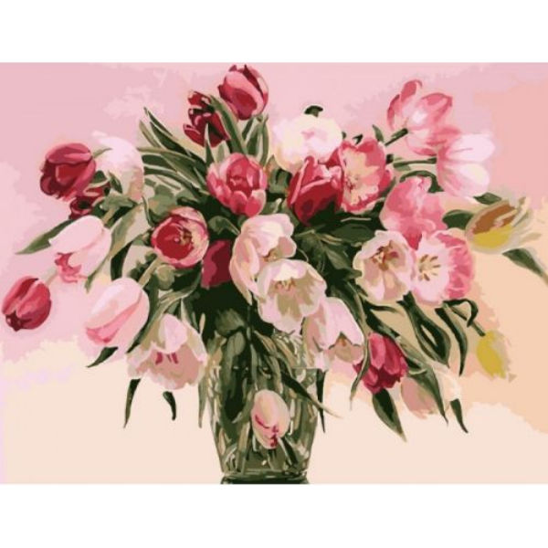 Картина по номерам "Тюльпаны в вазе" КНО1072
