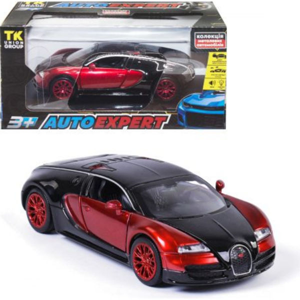Машинка металлическая Bugatti, красная 52955
