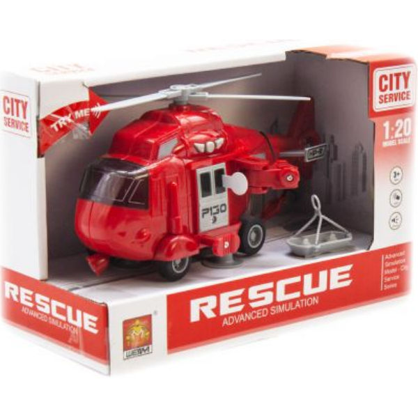 Интерактивный инерционный вертолёт "Спасатель" (красный) WY760A/B/C/D