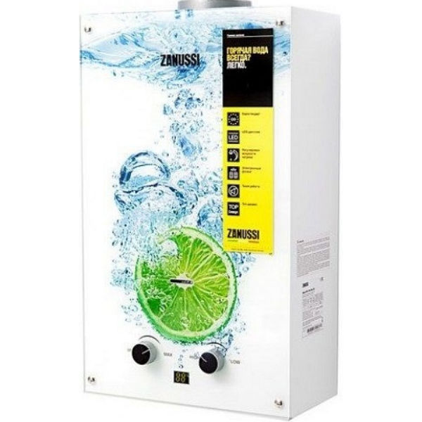 Газовая колонка Zanussi GWH 10 Fonte Glass Glass Lime 10 л/мин., 20 кВт