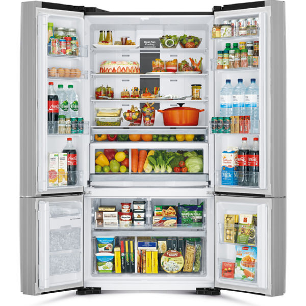 Холодильник Hitachi R-WB800 ниж. мороз./4 двери/ Ш910xВ1835xГ808 / 640л /A++ /Gradation Grey