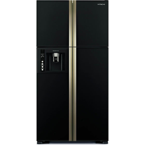 Холодильник Hitachi R-W720F верх. мороз./4 дв./ледоген-р/ Ш910xВ1835xГ745/ 582л /A+ /Черный (стекл)