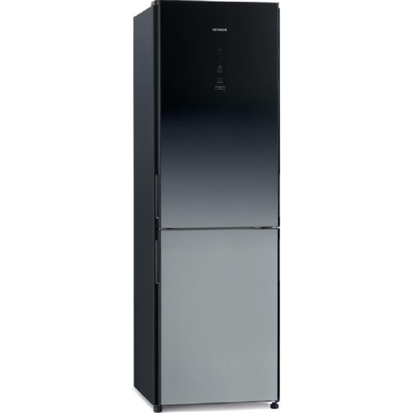Холодильник Hitachi R-BG410PUC6XXGR нижн.мороз./2двери/Ш595хВ1900хГ650/330л/A++/Градац.сер.(стекло)