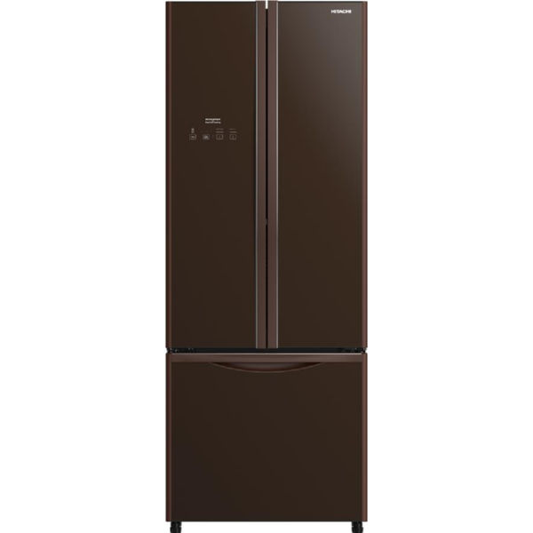 Холодильник Hitachi R-WB600PUC9GBW ниж.мороз./3двери/ Ш680xВ1795xГ760/415л/A+/Коричневый (стекло)