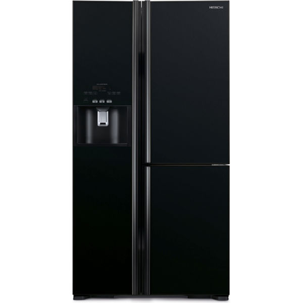 Холодильник Hitachi R-M700GP Side-by-Side/ледоген-р/ Ш920xВ1775xГ765/ 584л /A++ /Черный (стекло)