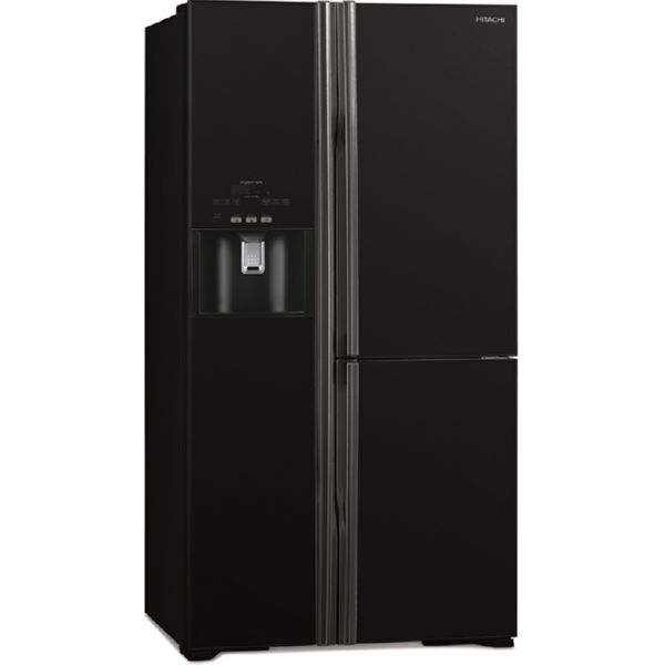 Холодильник Hitachi R-M700GP Side-by-Side/ледоген-р/ Ш920xВ1775xГ765/ 584л /A++ /Черный (стекло)