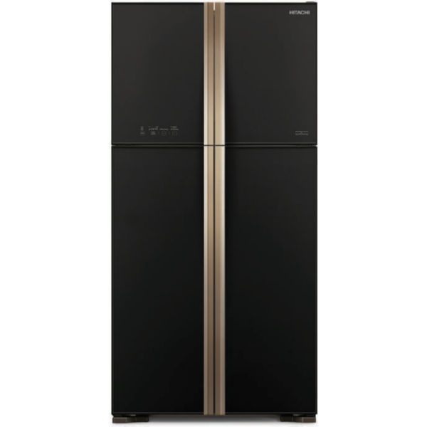 Холодильник Hitachi R-W610 верх. мороз./4 двери/ Ш855xВ1760xГ745/ 509л /A+ /Черный (стекло)