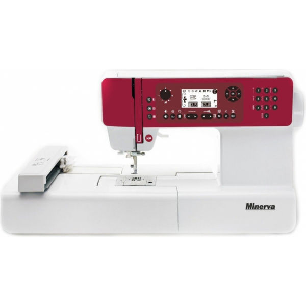 Швейно-вишивальна машина MINERVA MC450ER, швейно-виш., 404 швейних операцій, білий / червоний