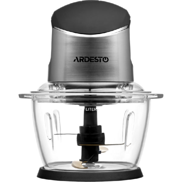 Измельчитель Ardesto CHK-4001BR - 400Вт/1л/стеклянная чаша/покрытие soft touch/ серебр.-черный