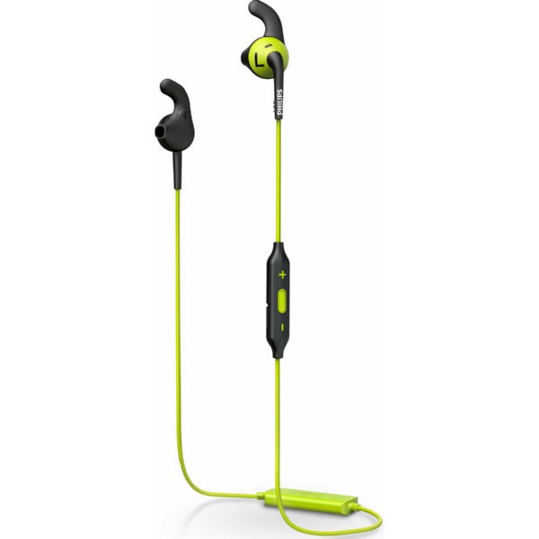 Наушники Philips ActionFit SHQ6500 In-ear Wireless Mic Carbon lime