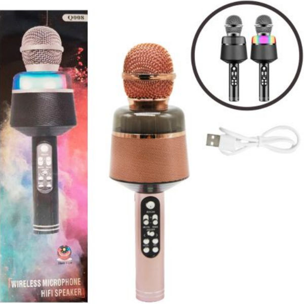 Микрофон-караоке, розовый Q-008