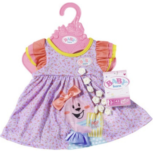 Одяг для ляльки Baby Born Миле плаття фіолетове