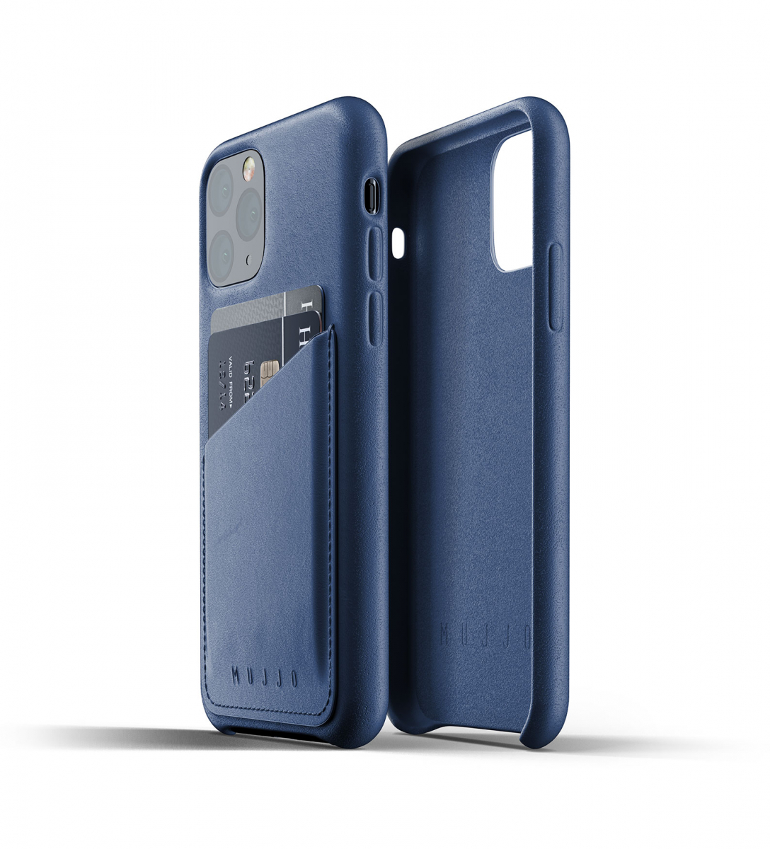 Чехол кожаный MUJJO для iPhone 11 Pro, Full Leather Wallet, Monaco Blue