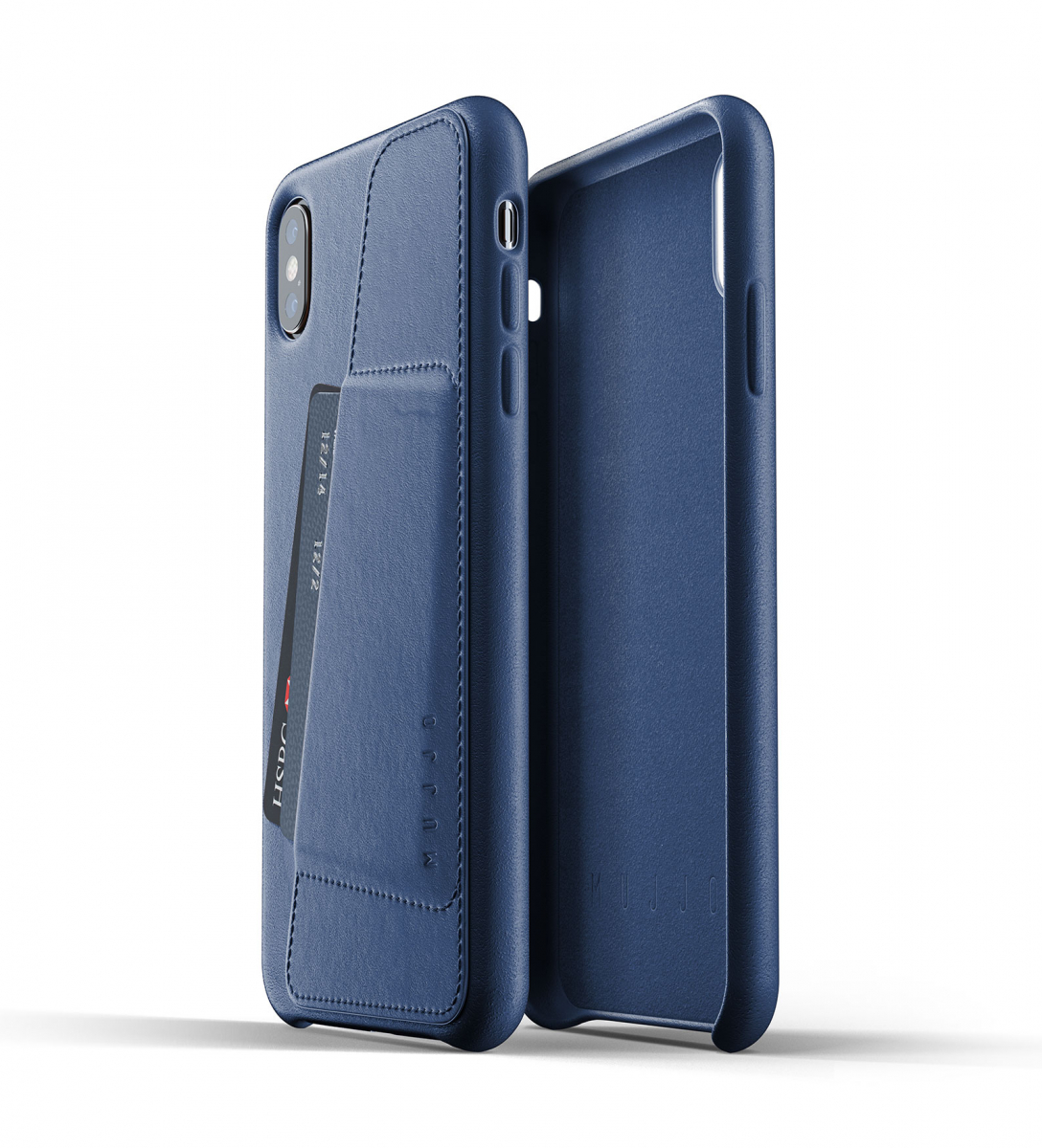 Чехол кожаный MUJJO для iPhone Xs Max Full Leather Wallet,  Blue