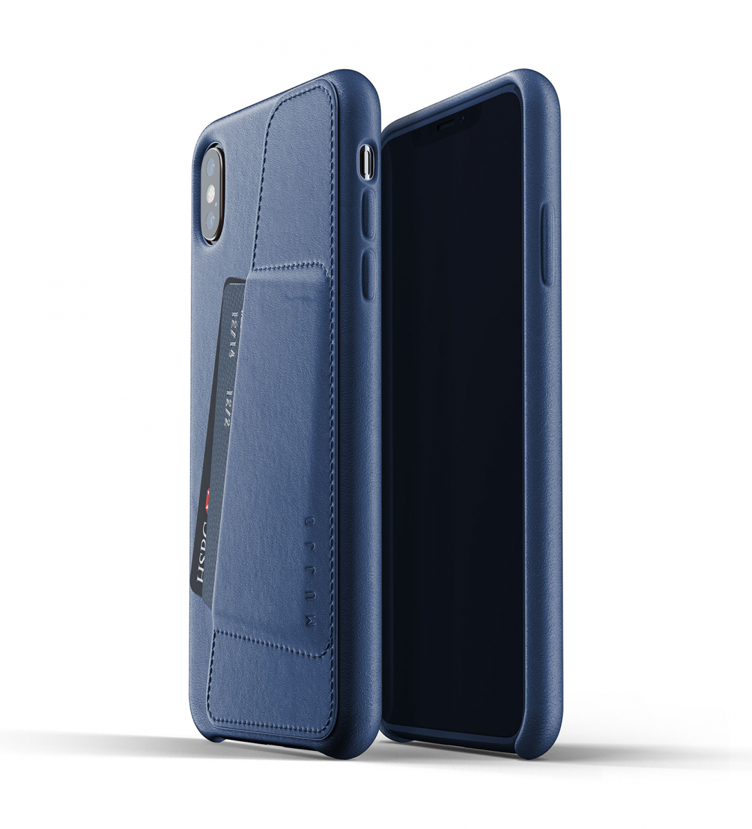 Чехол кожаный MUJJO для iPhone Xs Max Full Leather Wallet,  Blue