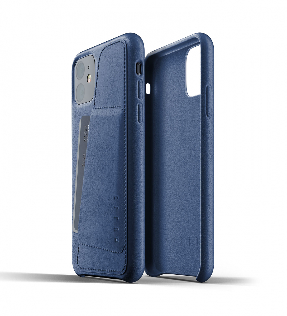Чехол кожаный MUJJO для iPhone 11 Full Leather Wallet, Monaco Blue
