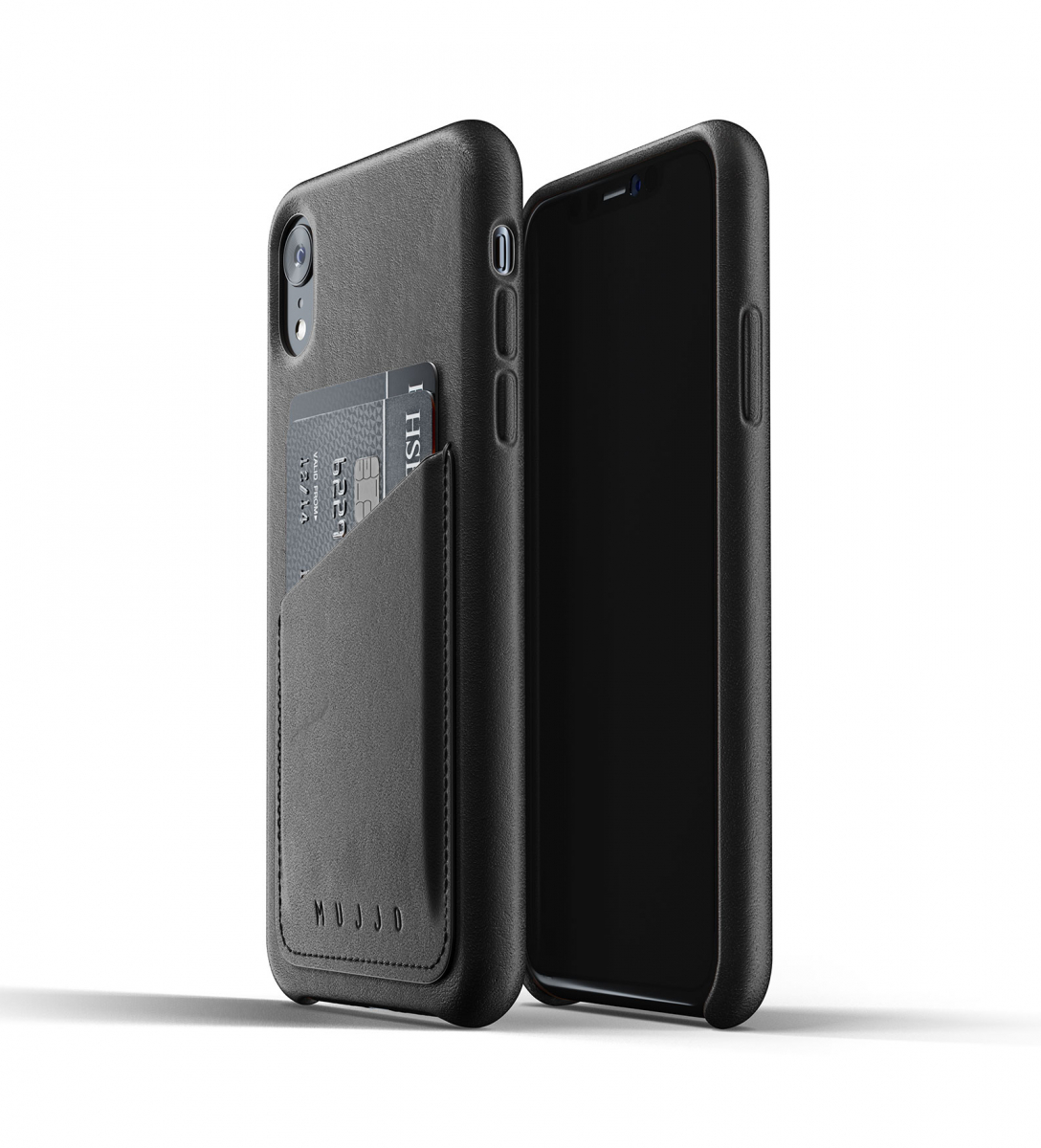 Чехол кожаный MUJJO для iPhone Xr Full Leather Wallet, Black