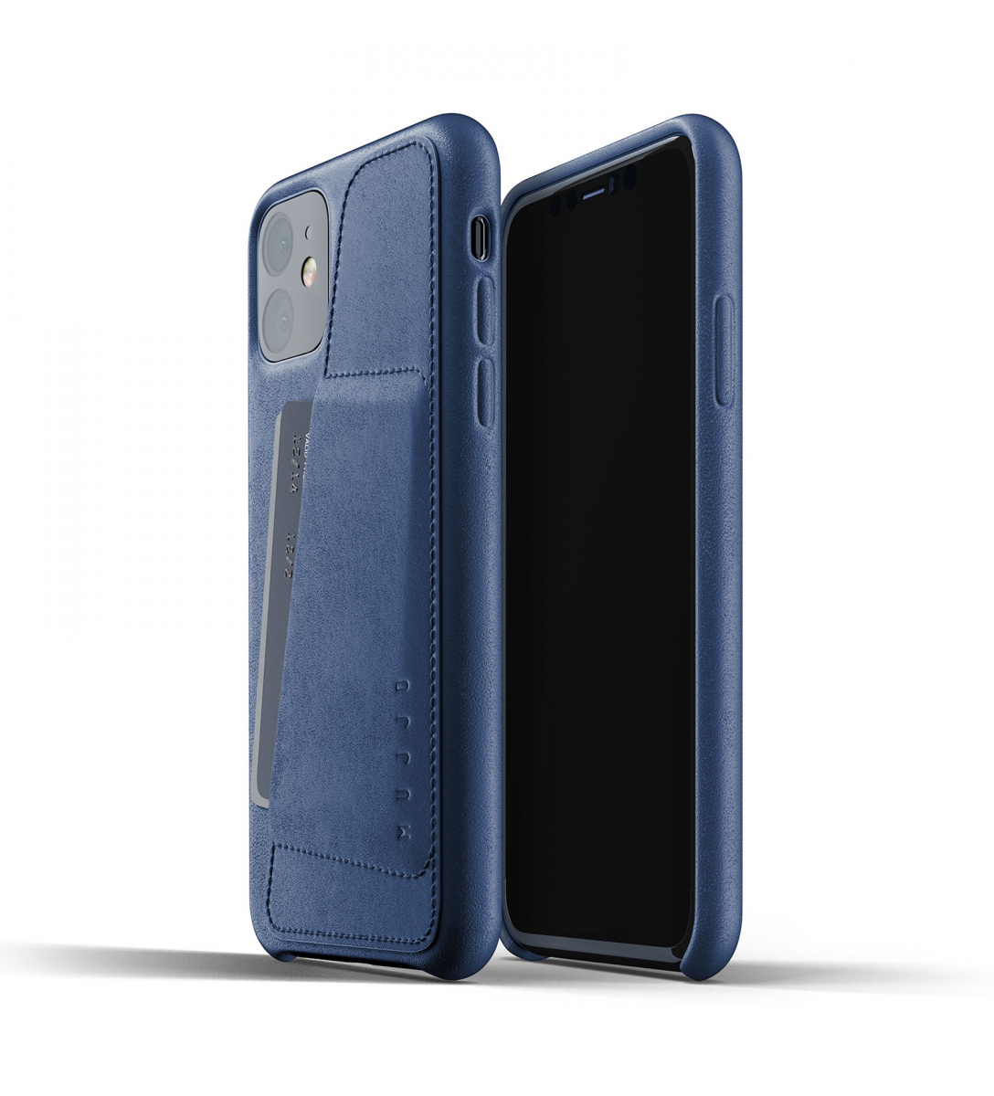 Чехол кожаный MUJJO для iPhone 11 Full Leather Wallet, Monaco Blue