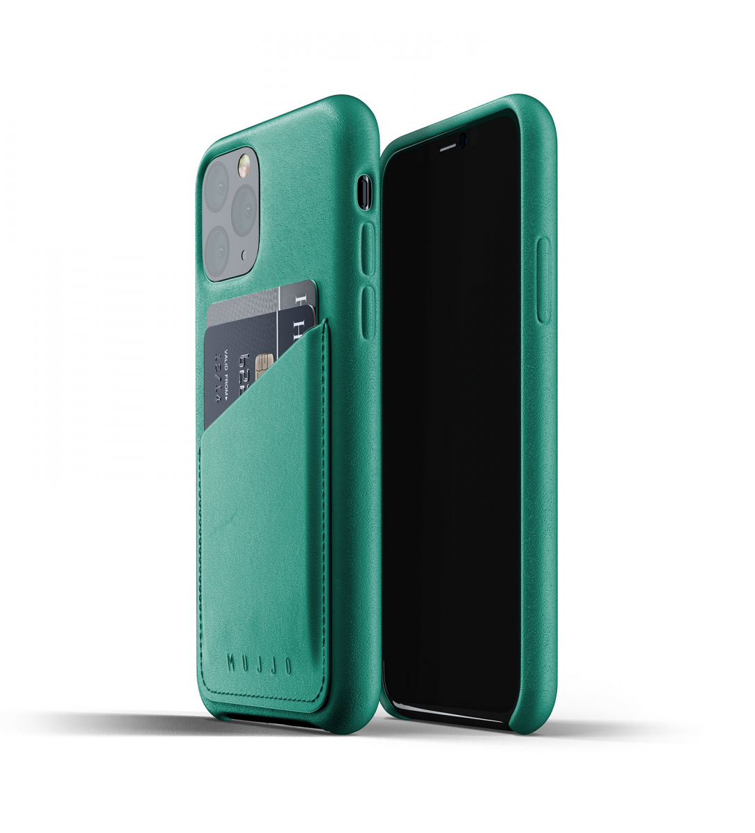 Чехол кожаный MUJJO для iPhone 11 Pro, Full Leather Wallet, Alpine Green