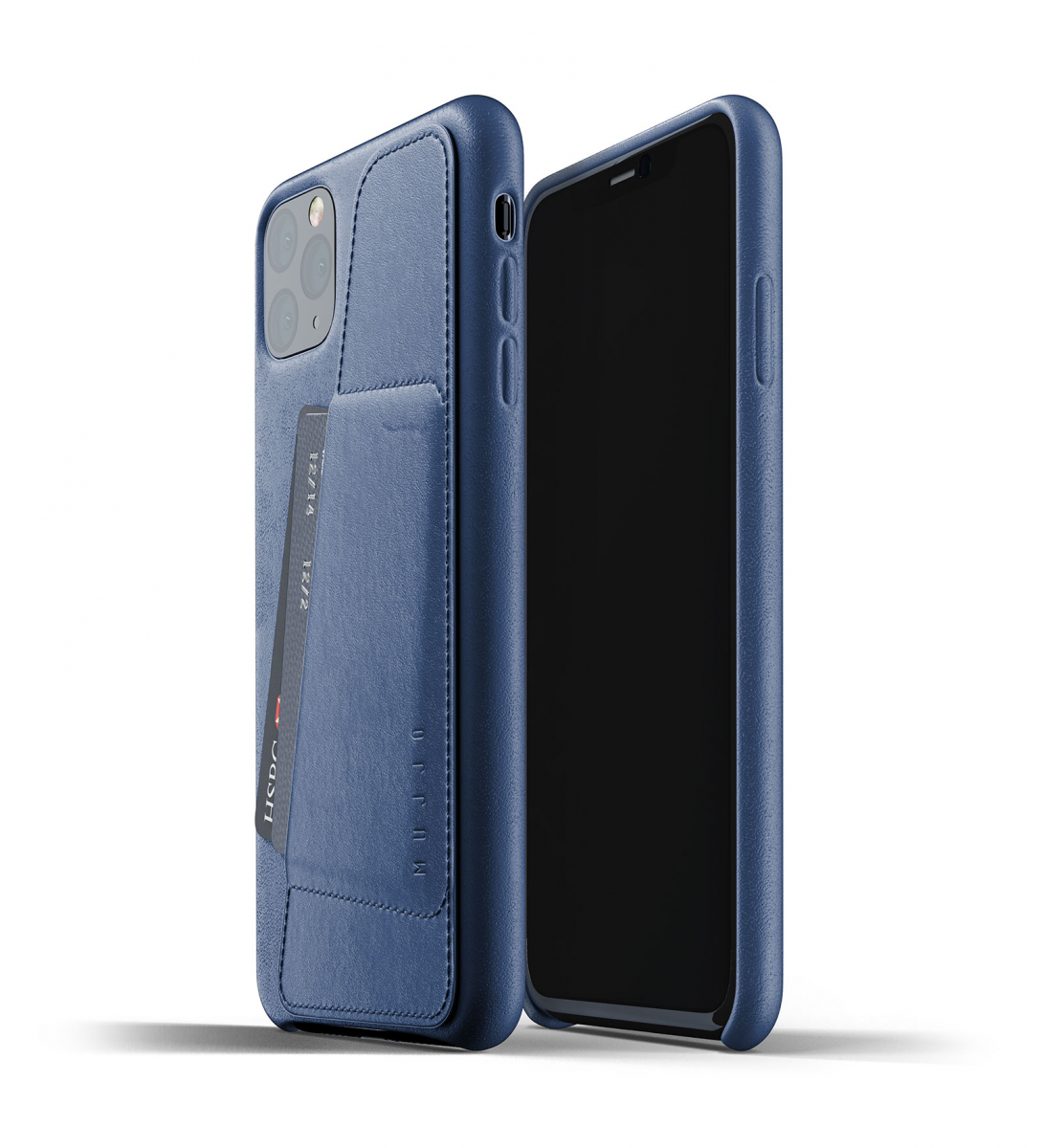 Чехол кожаный MUJJO для iPhone 11 Pro Max Full Leather Wallet, Monaco Blue