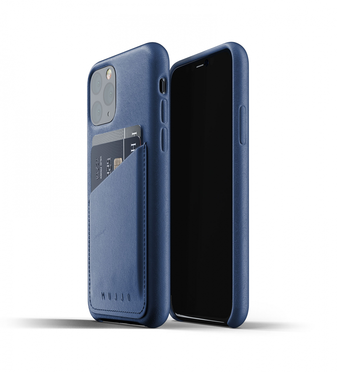 Чехол кожаный MUJJO для iPhone 11 Pro, Full Leather Wallet, Monaco Blue