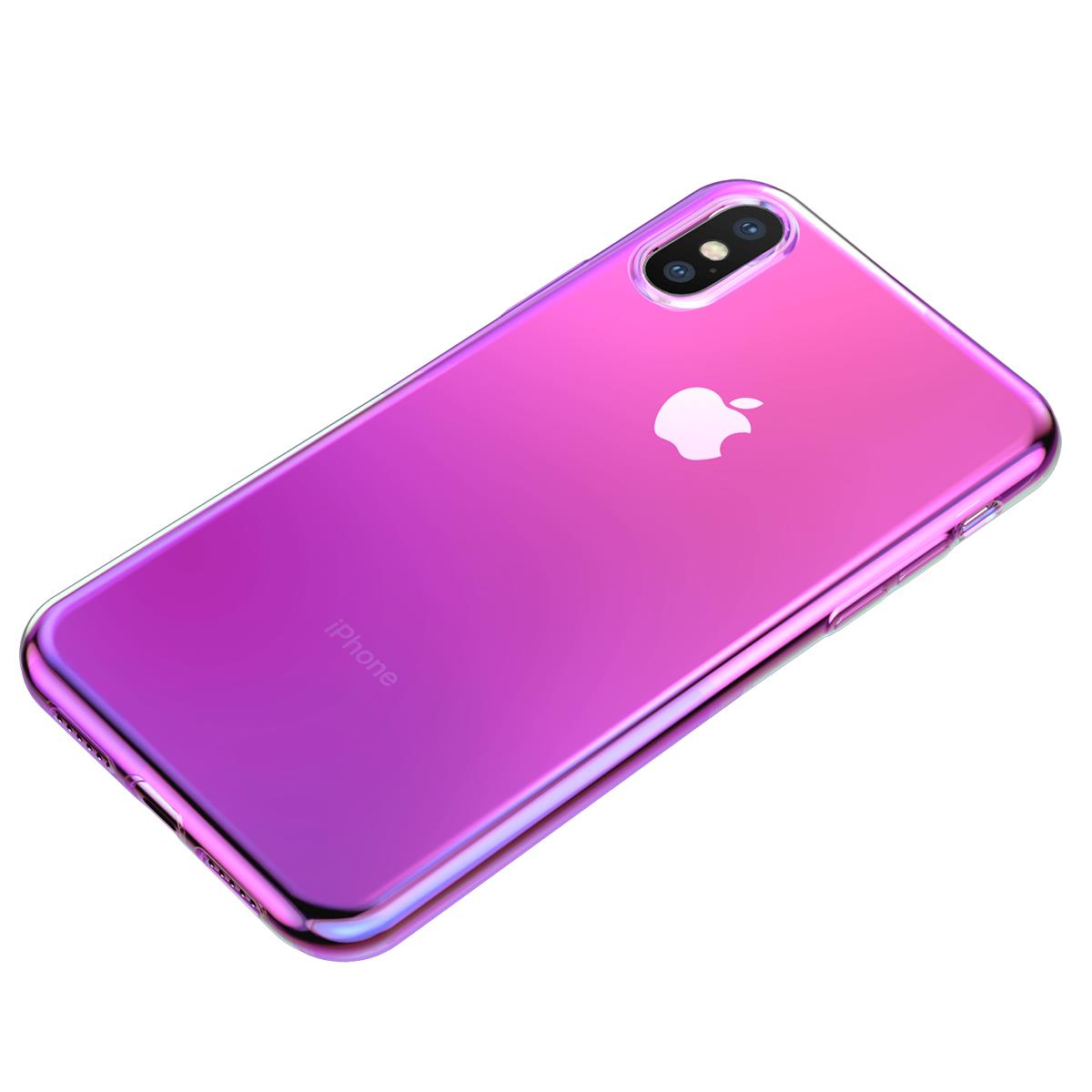 Чехол Baseus для iPhone XS Glow, TR Pink