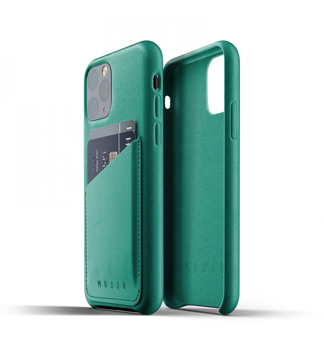 Чехол кожаный MUJJO для iPhone 11 Pro, Full Leather Wallet, Alpine Green