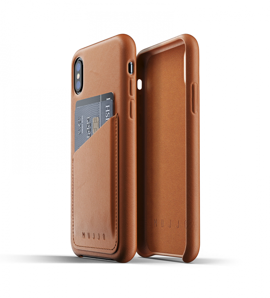 Чехол кожаный MUJJO для iPhone Xs Full Leather Wallet, Tan