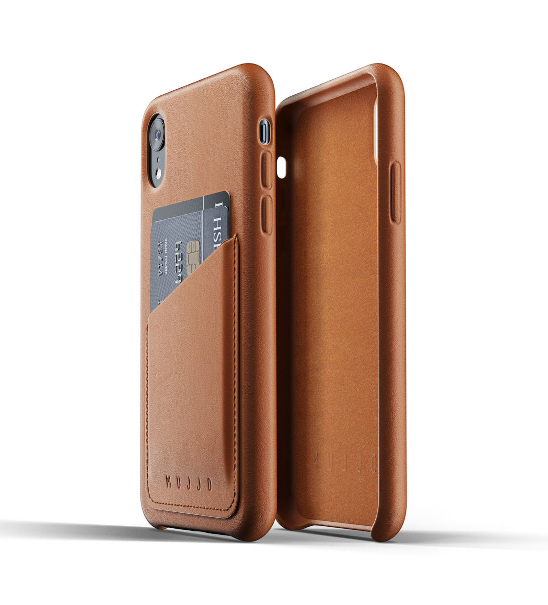 Чехол кожаный MUJJO для iPhone Xr Full Leather Wallet, Tan