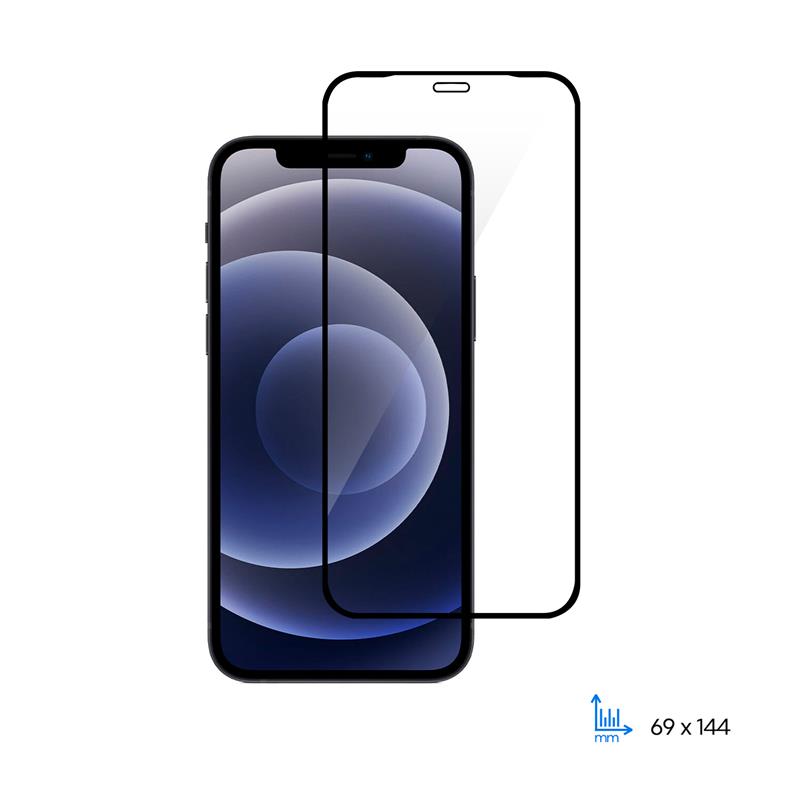 Защитное стекло 2E Basic для Apple iPhone 12 (6.1"), 2.5D FCFG, black border